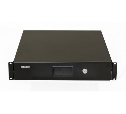 Hyperline TDR3-2U-360-RAL9004 Полка (ящик) для документов с замком, 2U, 88х483х360мм (ВхШхГ)  499188  Hyperline