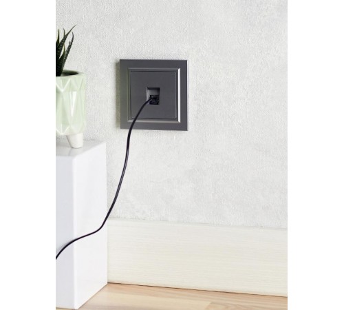 BRITE Розетка компьютерная RJ45 кат.5E РК10-БрС сталь  BR-K10-1-K46  IEK