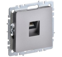 BRITE Розетка компьютерная RJ45 кат.6 РК11-БрС сталь  BR-K10-2-K46  IEK