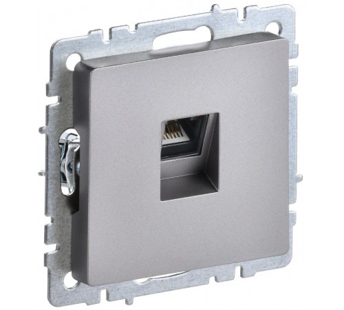 BRITE Розетка компьютерная RJ45 кат.6 РК11-БрС сталь  BR-K10-2-K46  IEK