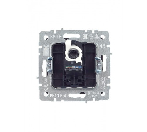 BRITE Розетка компьютерная RJ45 кат.5E РК10-БрС сталь  BR-K10-1-K46  IEK