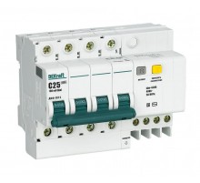 Выключатель автоматический дифференциального тока со встроенной защитой от сверхтоков ДИФ-101 4P 25A 100мА селективный S  15310DEK  DEKraft