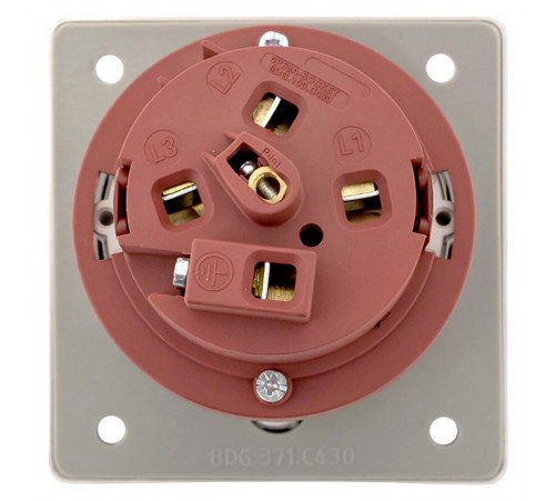 Розетка стационарная внутренняя угловая 4342 3Р+РЕ 63А 380В IP67 EKF PROxima  ps-4342-63-380  EKF