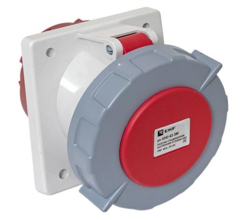 Розетка стационарная внутренняя угловая 4342 3Р+РЕ 63А 380В IP67 EKF PROxima  ps-4342-63-380  EKF