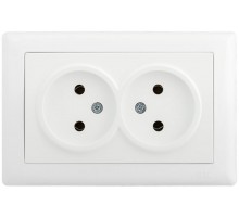 BOLERO белый Розетка 2-местная б/з 10А РС20-1-0-ББ  ERB29-K01-10  IEK