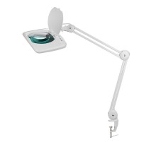 Лупа на струбцине , квадратная, 5D, с подсветкой 108 LED, белая  31-0513  REXANT