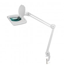 Лупа на струбцине , квадратная, 5D, с подсветкой 108 LED, белая  31-0513  REXANT