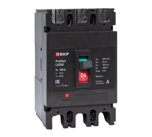 Выключатель автоматический LS250 25кА 3P 100А ProPact  mccb-250-25-3-100-ls  EKF
