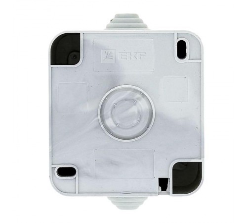Прага Розетка 1-местная 10А без заземления IP44 белая EKF  EKR10-022-10-44  EKF