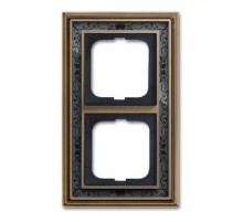 Рамка 2-постовая, серия Династия, Латунь античная, черная роспись  1754-0-4596   2CKA001754A4596  ABB
