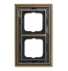 Рамка 2-постовая, серия Династия, Латунь античная, черная роспись  1754-0-4596   2CKA001754A4596  ABB