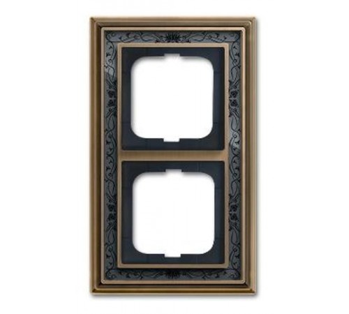 Рамка 2-постовая, серия Династия, Латунь античная, черная роспись  1754-0-4596   2CKA001754A4596  ABB