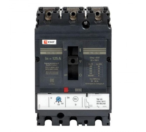 Выключатель автоматический ВА-99C (Compact NS) 160/125А 3P 36кА EKF PROxima  mccb99C-160-125  EKF