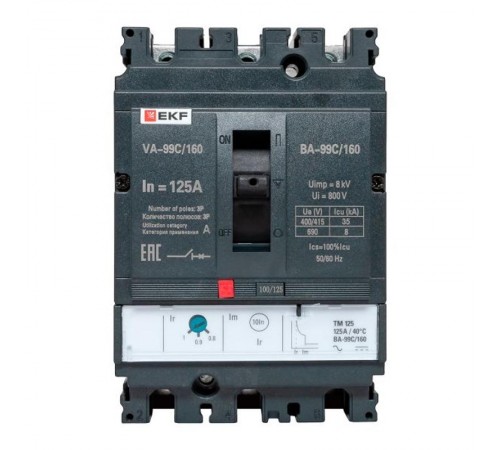 Выключатель автоматический ВА-99C (Compact NS) 160/125А 3P 36кА EKF PROxima  mccb99C-160-125  EKF