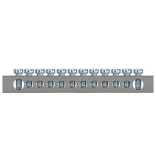 Шина  NO-224-85 PEN земля-ноль 6х9мм 12/2 никелированная с креплениями по краям  Б0062981  ЭРА