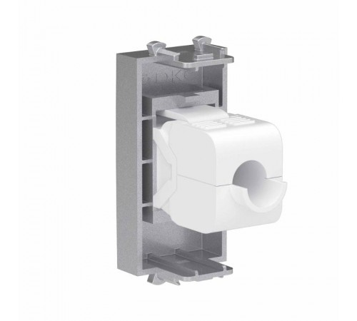 Компьютерная розетка RJ-45 без шторки модульная, кат.6А, "Avanti", "Закаленная сталь", 1 модуль  4404671  DKC