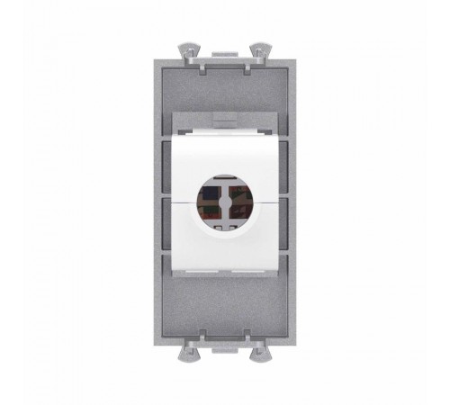 Компьютерная розетка RJ-45 без шторки модульная, кат.6А, "Avanti", "Закаленная сталь", 1 модуль  4404671  DKC