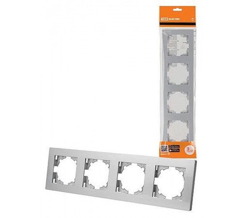 Рамка 4-х постовая серебр. металлик "Сенеж"   SQ1816-0257  TDM