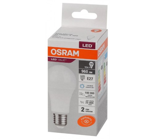 Лампа светодиодная LED Value CL- A 12W/865 230V E27 10X1  4058075579064  OSRAM