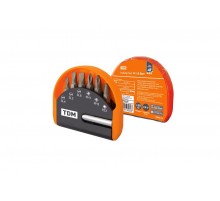 Набор бит №1, 6 бит: SL, PH, PZ, удлинитель CR-V сталь, в пластиковом держателе, "Алмаз"  SQ1019-0101  TDM