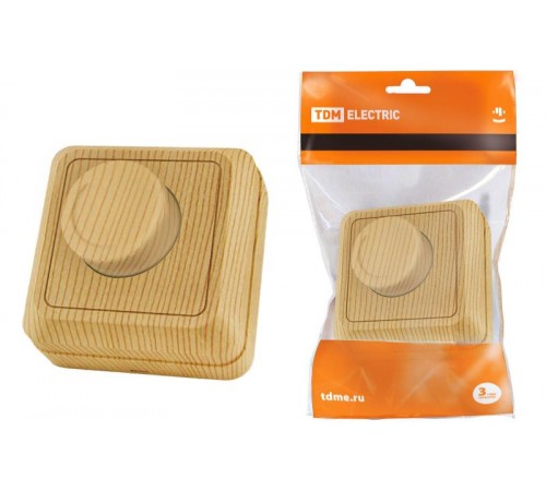 Светорегулятор поворотный RL 600Вт IP20 сосна "Ладога"  SQ1801-0409  TDM