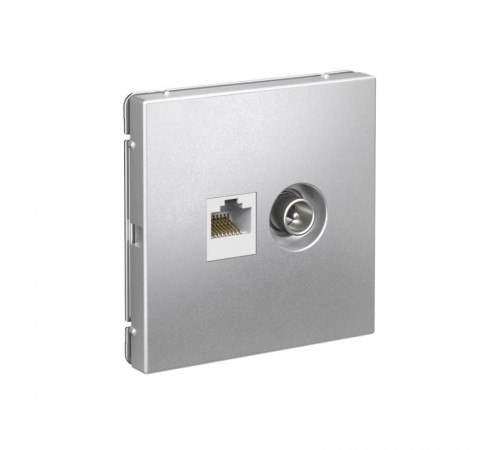 ArtGallery Алюминий Розетка двойная TV + компьютерная RJ45, кат. 5Е  GAL000389  SE