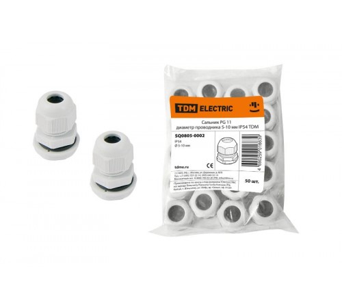 Сальник PG 11 диаметр проводника 5-10мм IP54   SQ0805-0002  TDM