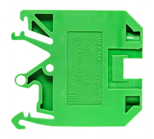 Колодка клеммная JXB-2.5/35 зеленая EKF PROxima  plc-jxb-2.5/35gn  EKF