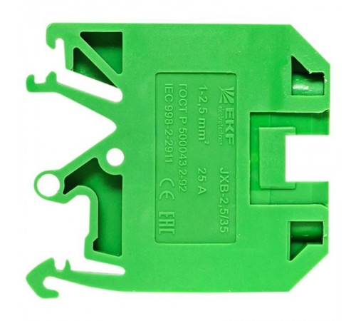 Колодка клеммная JXB-2.5/35 зеленая EKF PROxima  plc-jxb-2.5/35gn  EKF