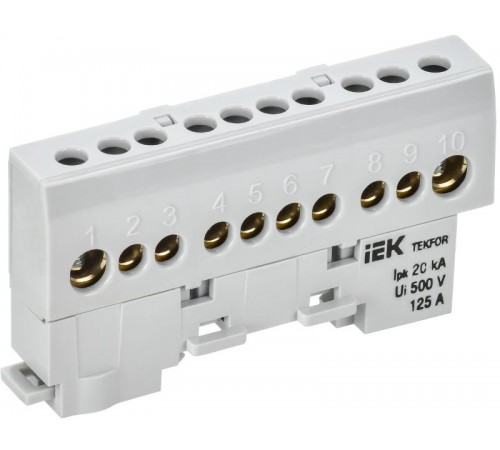 TEKFOR Шина L "фаза" изолированная на универсальном держателе 8х12-10-Ср  TF-NN20-10-KL-K03  IEK