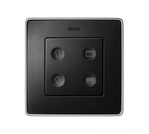 Сенсорный 4-кл выключатель с тематической маркировкой Т3, графит  8000645-038  Simon