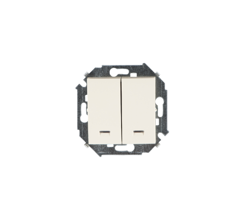 Simon 15 Сл. кость Выключатель 2-кл с подсветкой, 16А 250В, винт. зажим  1591392-031  Simon