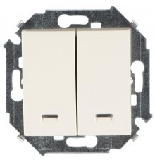 Simon 15 Сл. кость Выключатель 2-кл с подсветкой, 16А 250В, винт. зажим  1591392-031  Simon