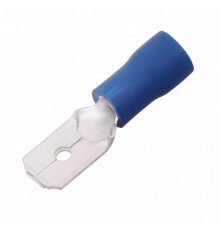 Клемма плоская изолированная штекер 6.3 мм 1.5-2.5 мм (РПи-п 2.5-(6.3)) синяя  08-0333  REXANT