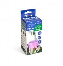 Лампа светодиодная для растений, А60 (15W) 230V E27, красно-синий спектр LB-7061  38276  FERON