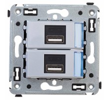 USB зарядное устройство в стену, "Avanti", "Закаленная сталь"  4404543  DKC