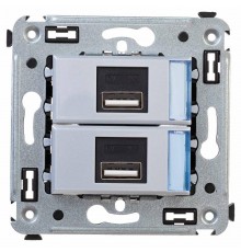 USB зарядное устройство в стену, "Avanti", "Закаленная сталь"  4404543  DKC