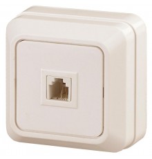 2-302-02 Intro Розетка телефонная RJ11, IP20, ОУ, Quadro, сл.кость  Б0027662  Intro