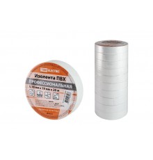Изолента ПВХ профессиональная 0,18х19мм Белая 20м  SQ0526-0061  TDM