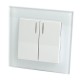 GLS10-7002-01 Выключатель 2-клавишный c индикатором 250В, 10А, серия Катрин, белый  39163  STEKKER