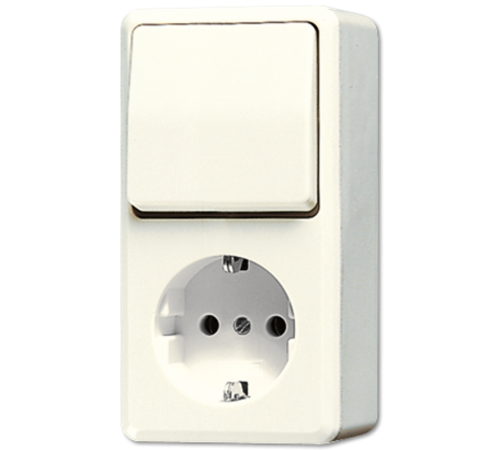 Штепсельная розетка SCHUKO для накладного монтажа с универсальным выключателем  676A  Jung