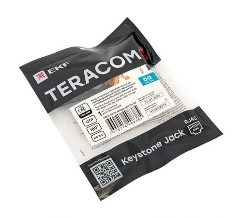 Модуль Keystone TERACOM CS Cat.6A неэкранированный 110 IDC 180 градусов самозажимной (Toolless) оранжевый  TRCS-KSTN-RT180-6AUTP-OR  EKF
