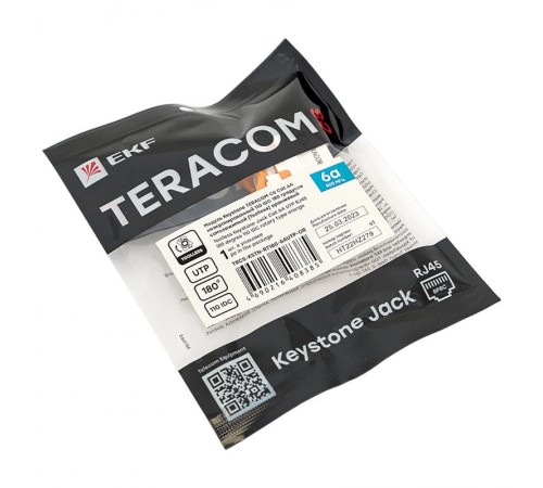 Модуль Keystone TERACOM CS Cat.6A неэкранированный 110 IDC 180 градусов самозажимной (Toolless) оранжевый  TRCS-KSTN-RT180-6AUTP-OR  EKF