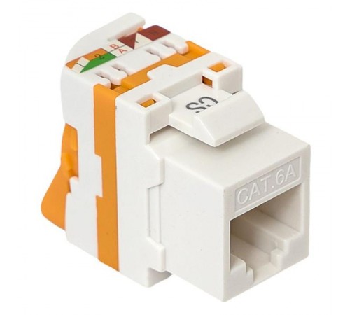Модуль Keystone TERACOM CS Cat.6A неэкранированный 110 IDC 180 градусов самозажимной (Toolless) оранжевый  TRCS-KSTN-RT180-6AUTP-OR  EKF