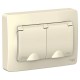 Blanca Молочный С/У Розетка 2-ая с заземлением со шторками IP44, 16А, 250В  BLNRS441122  SE