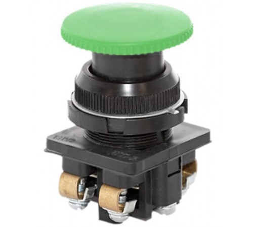 КЕ-191 У2 исп.1, зелёный, 2з, гриб без фиксации, IP54, 10А, 660В, выключатель кнопочный (ЭТ)  ET007540  Электротехник