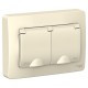 Blanca Молочный С/У Розетка 2-ая с заземлением со шторками IP44, 16А, 250В  BLNRS441122  SE
