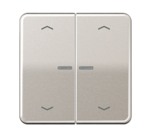 Клавиша для KNX кнопки, 2 группы с окошком и символами "стрелки"; металл; платина  CD102KO5PPT  Jung