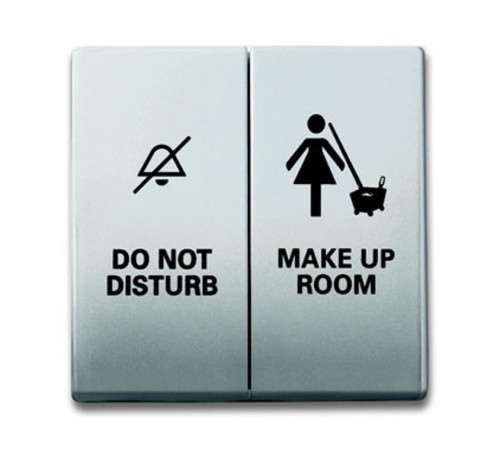 Клавиша для механизма 2-клавишного выкл./перекл./кнопки, с символом "Уборка/Не беспокоить", серия pur/сталь  1751-0-2996   2CKA001751A2996  ABB