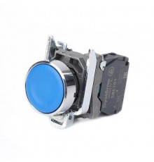 Кнопка SB4 в сборе модульная 22мм синяя с возвратом металл 1НО  SB4BA61  SE